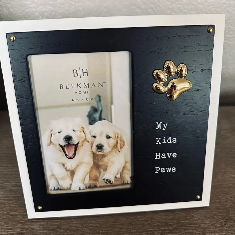 My Kids Have Paws Dog Paw Print Wood Picture Frame